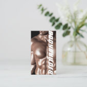 Bodybuilder Personal Trainer oefent fitness uit Visitekaartje (Staand voorkant)