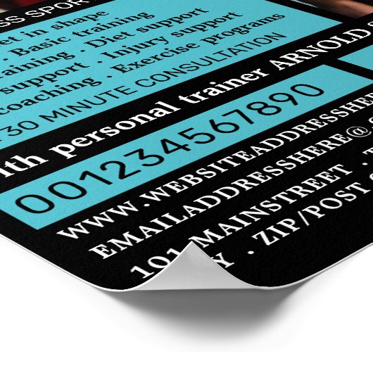 Bodybuilder, persoonlijke trainer, Gym Adverteren Poster (Hoek)