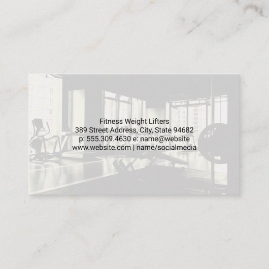 Bodybuilder Pose Flexing | Sportzaal Visitekaartje (Achterkant)
