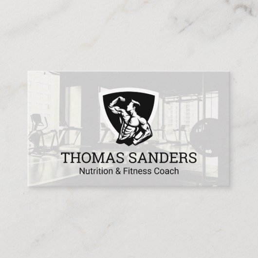 Bodybuilder Pose Flexing | Sportzaal Visitekaartje (Voorkant)