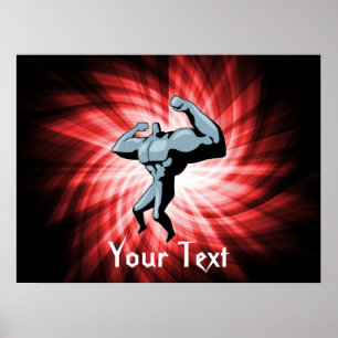Bodybuilder; rood poster