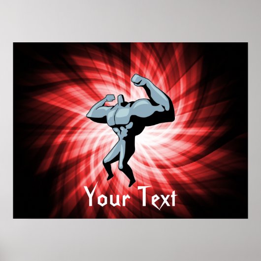 Bodybuilder; rood poster (Voorkant)