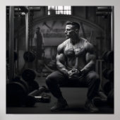 Bodybuilder rust tussen sets poster (Voorkant)