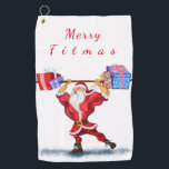 Bodybuilder Santa Christmas Golf Handdoek<br><div class="desc">Grappige Kerst Golfhanddoeken met Bodybuilder Santa Claus met Kerstcadeaus - Leuke Cartoon Schilderij Grappig Collectie Golfhanddoek - of Kies / Voeg Uw Unieke Tekst / Naam / Kleur - Maak Uw Speciale Gift - Vergroot en verplaats of verwijder en voeg elementen / tekst met Maatwerk ! Schilderen en ontwerpen van...</div>