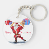 Bodybuilder Santa Christmas Sleutelhanger (Achterkant)