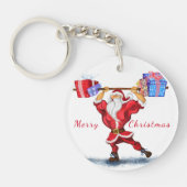 Bodybuilder Santa Christmas Sleutelhanger (Voorkant)
