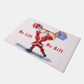 Bodybuilder Santa Claus met kerstcadeaus Funny Deurmat (Schuin)