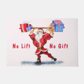 Bodybuilder Santa Claus met kerstcadeaus Funny Deurmat (Voorkant)