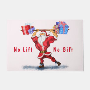 Bodybuilder Santa Claus met kerstcadeaus Funny Deurmat