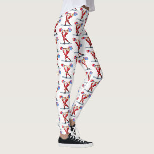 Bodybuilder Santa Claus met kerstcadeaus Funny Leggings