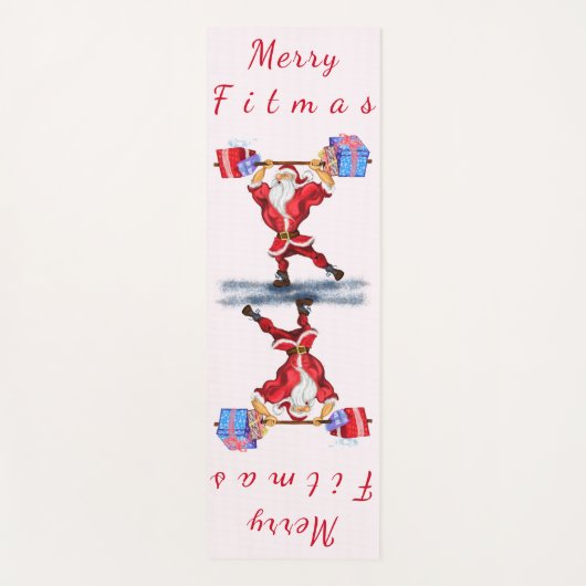 Bodybuilder Santa Claus met kerstcadeaus Funny Yogamat (Voorkant)