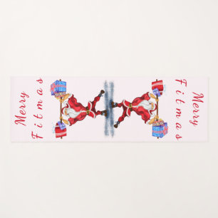 Bodybuilder Santa Claus met kerstcadeaus Funny Yogamat