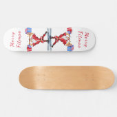 Bodybuilder Santa Claus met kerstcadeautjes - Fun Persoonlijk Skateboard (Horizontaal)