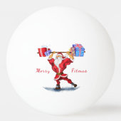 Bodybuilder Santa Claus met kerstcadeautjes - Fun Pingpongbal (Voorkant)