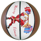 Bodybuilder Santa Funny Christmas Basketball Basketbal (Verticaal)