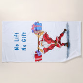 Bodybuilder Santa Funny Christmas Beach Handdoek (Voorkant)