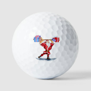Bodybuilder Santa Funny Christmas Golf Balls Gift Golfballen