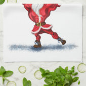 Bodybuilder Santa Funny Christmas Keuken Handdoek (Gevouwen)