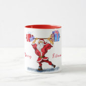 Bodybuilder Santa Funny Christmas Mok Gift (Midden)