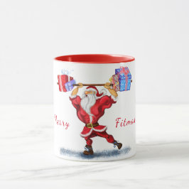 Bodybuilder Santa Funny Christmas Mok Gift