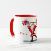 Bodybuilder Santa Funny Christmas Mok Gift (Voorkant links)