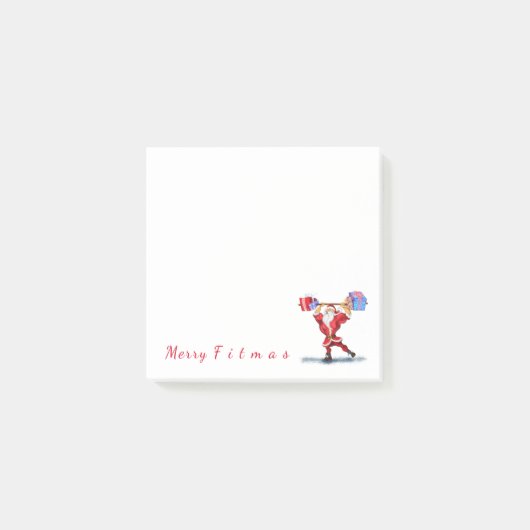 Bodybuilder Santa Funny Christmas Post Het merkt o Post-it® Notes (Voorkant)