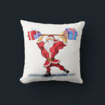 Bodybuilder Santa Funny Christmas Sierkussen<br><div class="desc">Kussens met Bodybuilder Santa Claus met kerstcadeaus - Fun Cartoon Painting Funny Collectie - Kies / Voeg uw unieke tekst / naam / kleur - Maak uw speciale kussencadeau - Formaat wijzigen en verplaatsen of verwijderen en toevoegen van elementen / tekst met aanpassingstool! Schilderen en ontwerpen door MIGNED. Zie mijn...</div>