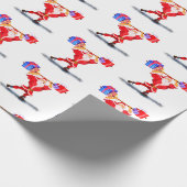 Bodybuilder Santa Funny Christmas Wrapping Paper Cadeaupapier (Hoek)