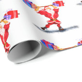 Bodybuilder Santa Funny Christmas Wrapping Paper Cadeaupapier (Rol Hoek)