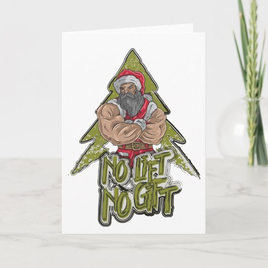 Bodybuilder Santa Funny Fitness Christmas Card Kaart (Voorkant)