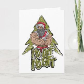 Bodybuilder Santa Funny Fitness Christmas Card Kaart