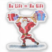 Bodybuilder Santa Funny Kerst sticker (Voorkant)