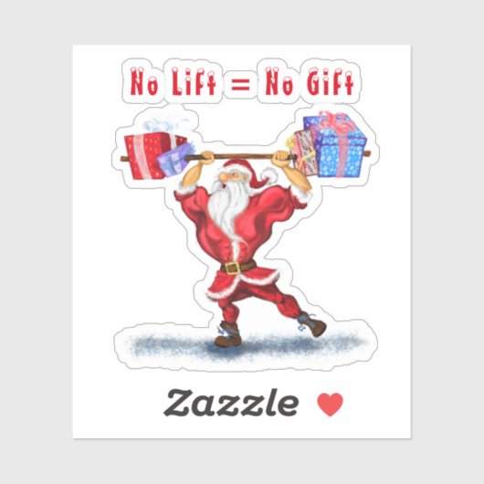 Bodybuilder Santa Funny Kerst sticker (Vel)