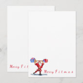 Bodybuilder Santa Funny Kerstmenu - Jouw tekst Menu (Voorkant / Achterkant)