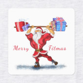 Bodybuilder Santa Gift Grappige Kerstmis Labels (Design 1)