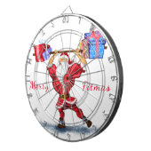 Bodybuilder Santa Grappig Kerst Gift Dart Board Dartbord (Voorkant Rechts)