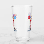 Bodybuilder Santa Grappig Kerstglas Glas (Rechts)