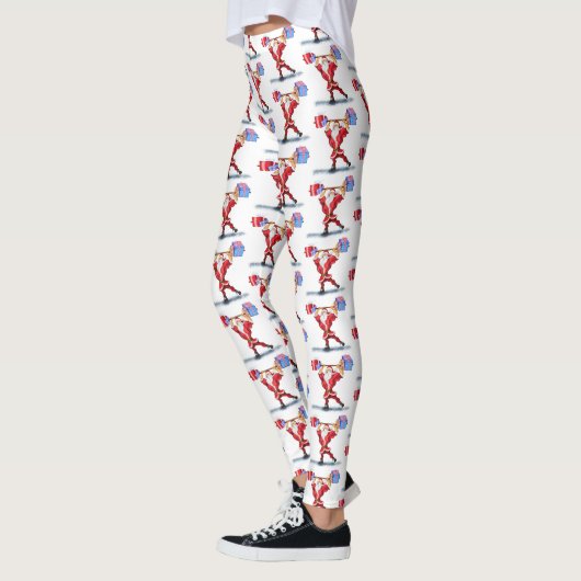 Bodybuilder Santa Kerstcadeau Grappige Leggings (Links)