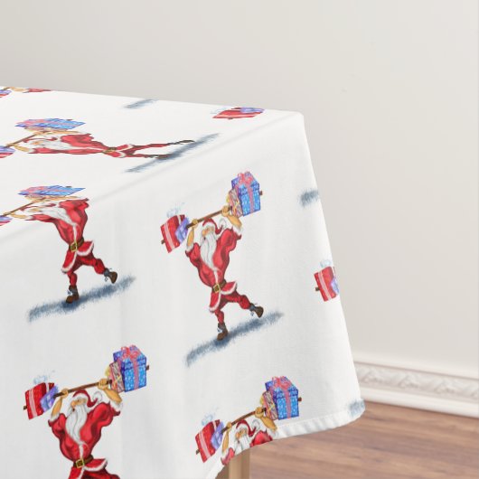 Bodybuilder Santa Kerstmis Tafelkleed Gifts (Voorbeeld)