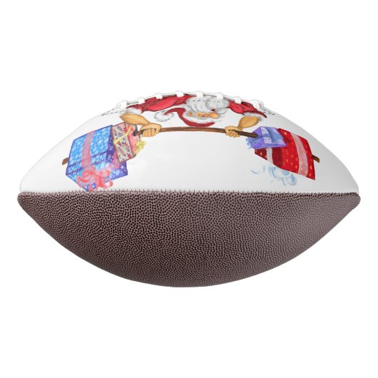 Bodybuilder Santa met Kerstcadeau Football (Gedraaid 90)