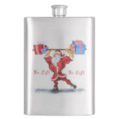 Bodybuilder Santa met Kerstcadeau Funny Flask Flacon (Voorkant)