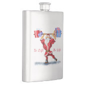 Bodybuilder Santa met Kerstcadeau Funny Flask Flacon (Rechts)