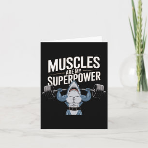Bodybuilder Shark Lover Gym Fitness Workout Bodybu Kaart