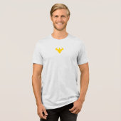 Bodybuilder Silhouet - Dubbele Biceps Kracht Tri-Blend Shirt (Voorkant volledig)