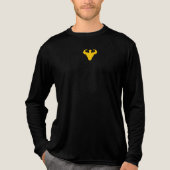 Bodybuilder Silhouet - Dubbele Biceps Kracht Tri-Blend Shirt (Voorkant volledig)