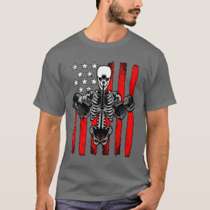 Bodybuilder Skeleton Gym Workout Athlete Halloween T-shirt