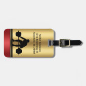 Bodybuilder Sport gewichtheffer silhouet Elegant Bagagelabel (Voorkant horizontaal)