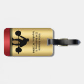 Bodybuilder Sport gewichtheffer silhouet Elegant Bagagelabel (Achterkant horizontaal)