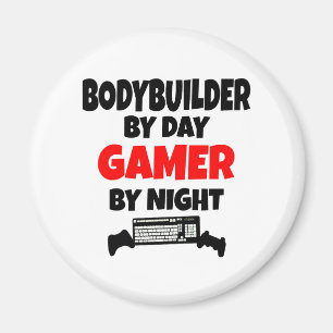 Bodybuilder tegen Dag Gamer bij nacht Magneet