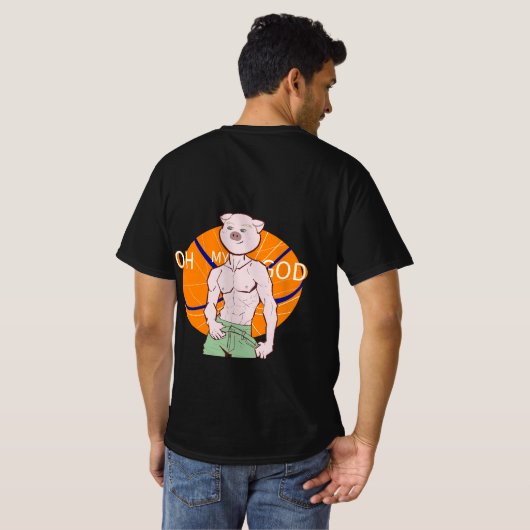bodybuilder voor varkens t-shirt (Achterkant volledig)